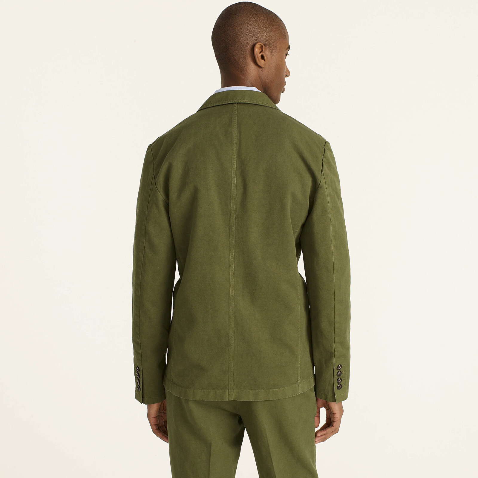 NWT J Crew Chore Blazer Cotton-Linen Chino Suit Jacket, Hillside Olive Green 38R