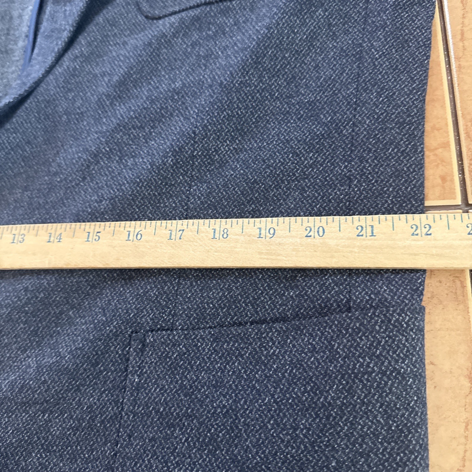 NEW Stafford Sport Coat Jacket Blazer Mens Size 46L Blue Flannel Texture NWT