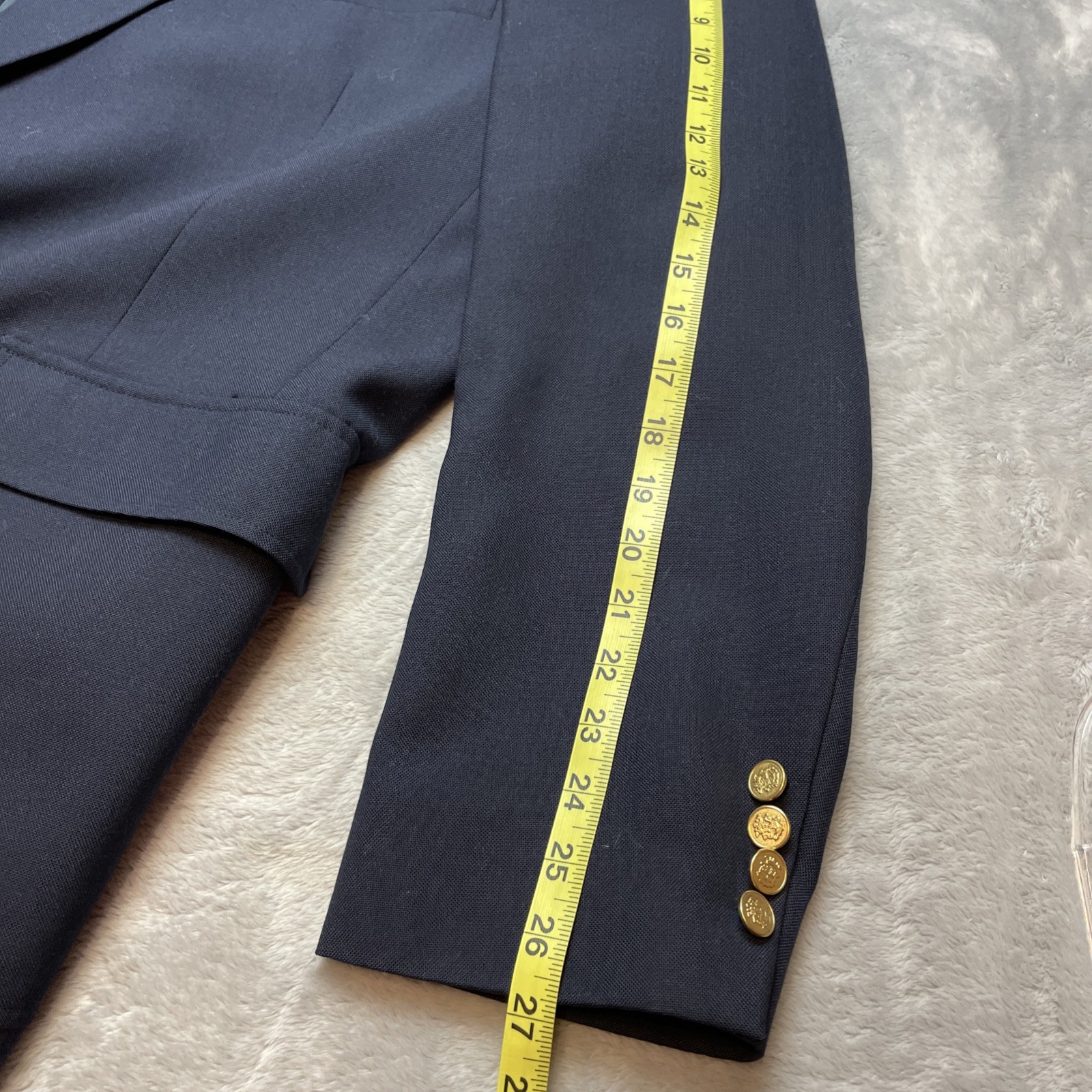 Vtg Lacrosse Mens Nautical Blazer Size 52L Navy Wool 2 Gold Button Vented USA
