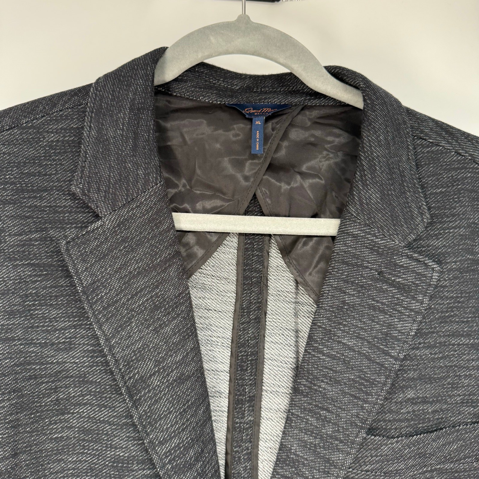 Good Man Brand Single Breasted Blazer Men’s Sze XL Black Heather Flex Pro Jersey