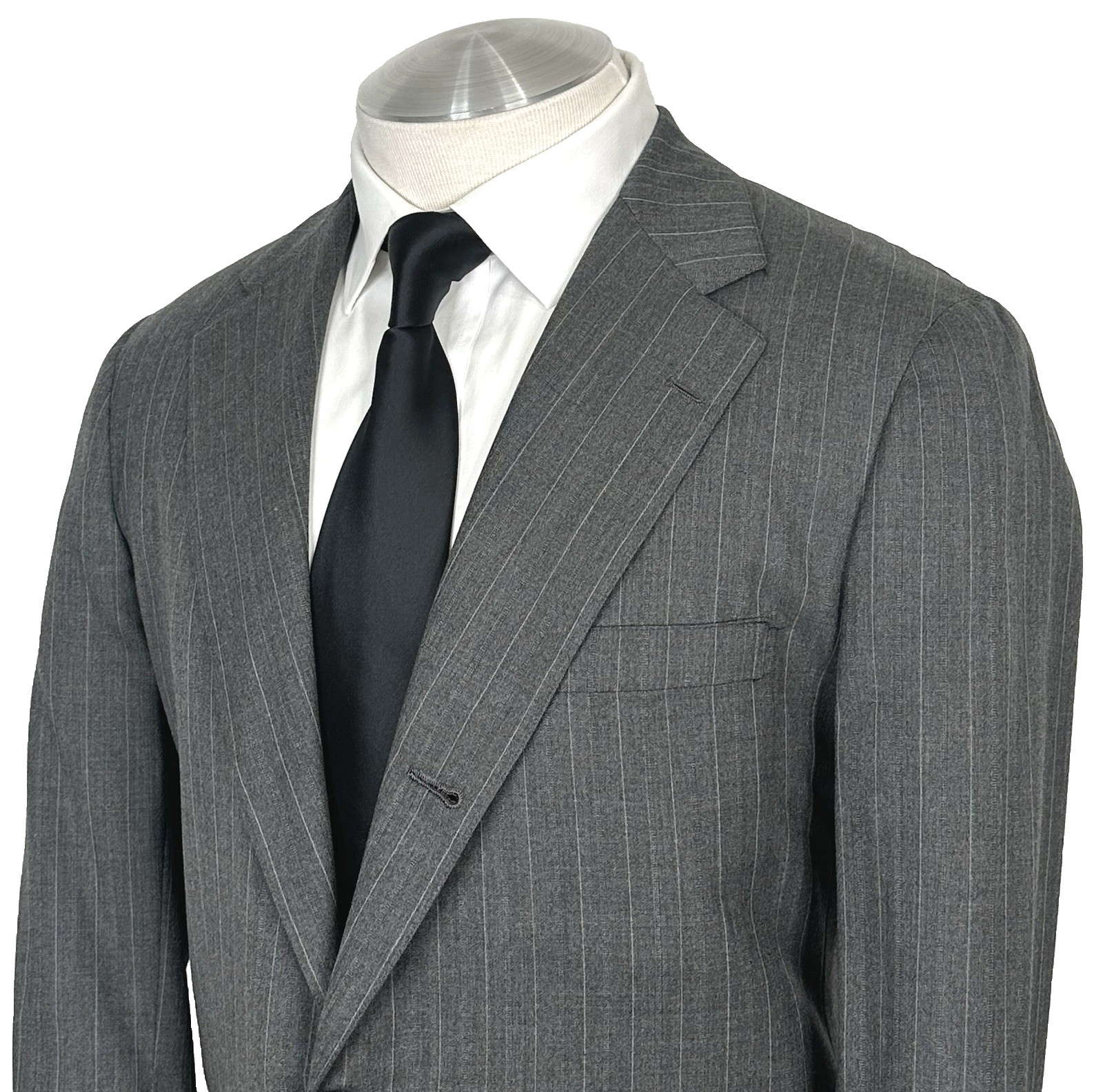 Brooks Brothers Golden Fleece 3/2 Roll 100% Wool Gray Stripe Sport Coat 41 L USA