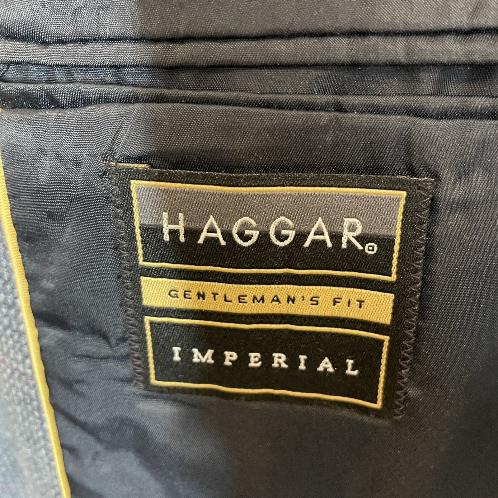 Haggar Sport Coat Mens 40S Blue Tawny Brown Purple Windowpane Wool USA Made