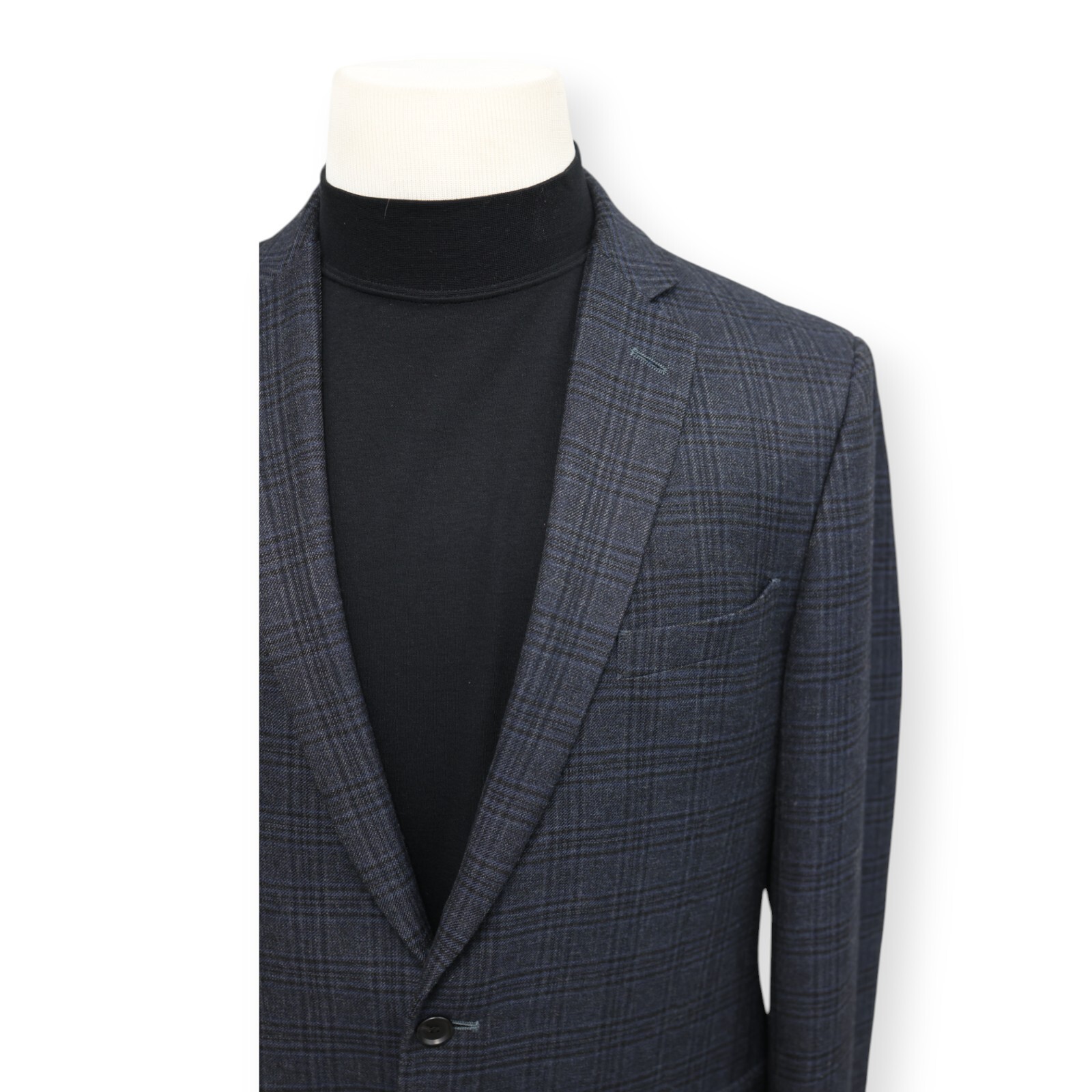 14th & UNION mens bluish gray windowpane sport coat suit jacket blazer 42 R