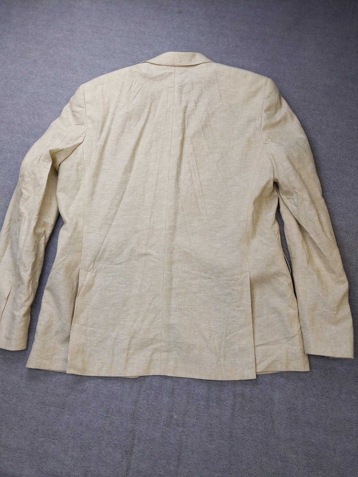 Joseph Abboud Blazer Mens 44 Long Beige Linen Cotton Slim Fit Sport Coat Jacket