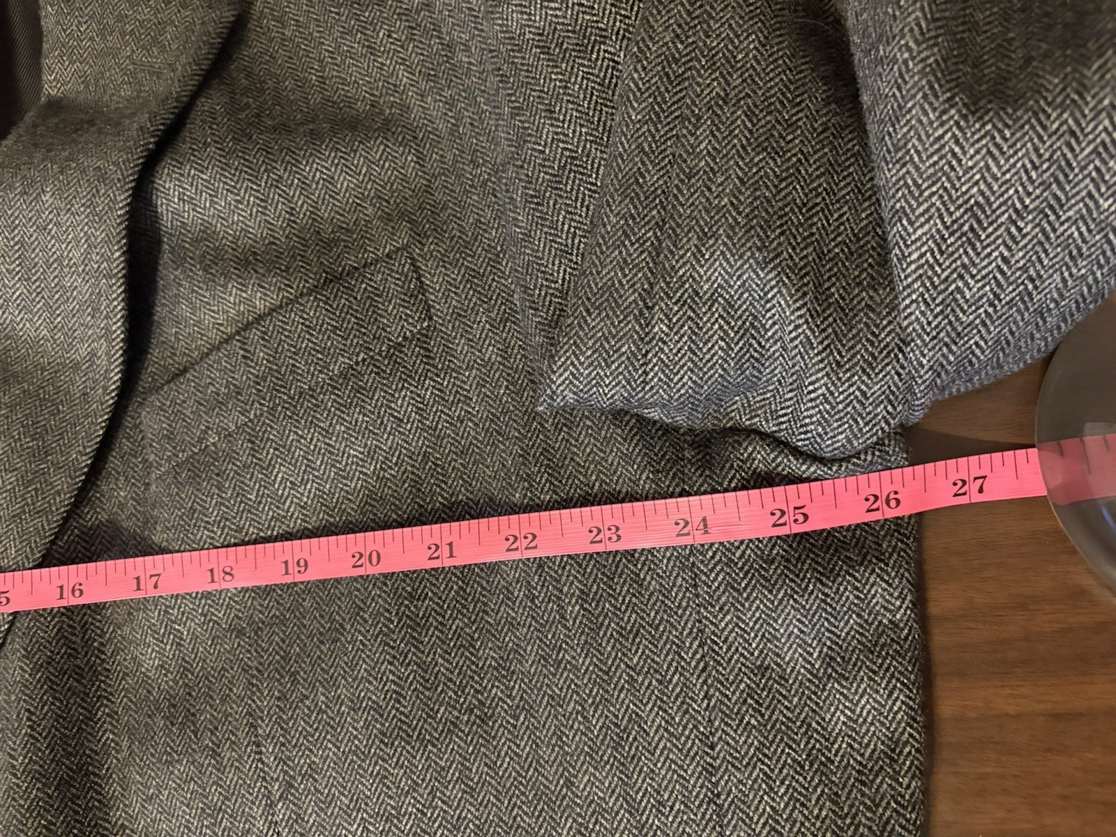 Oscar Dela Renta Sport Coat Size 50R Gray Herringbone Wool Cashmere Blend Luxury