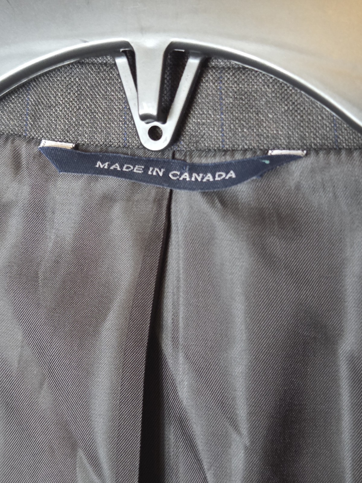 Ralph Ralph Lauren Sport Coat Blazer 46R Gray Blue Windowpane 100% Wool Canada