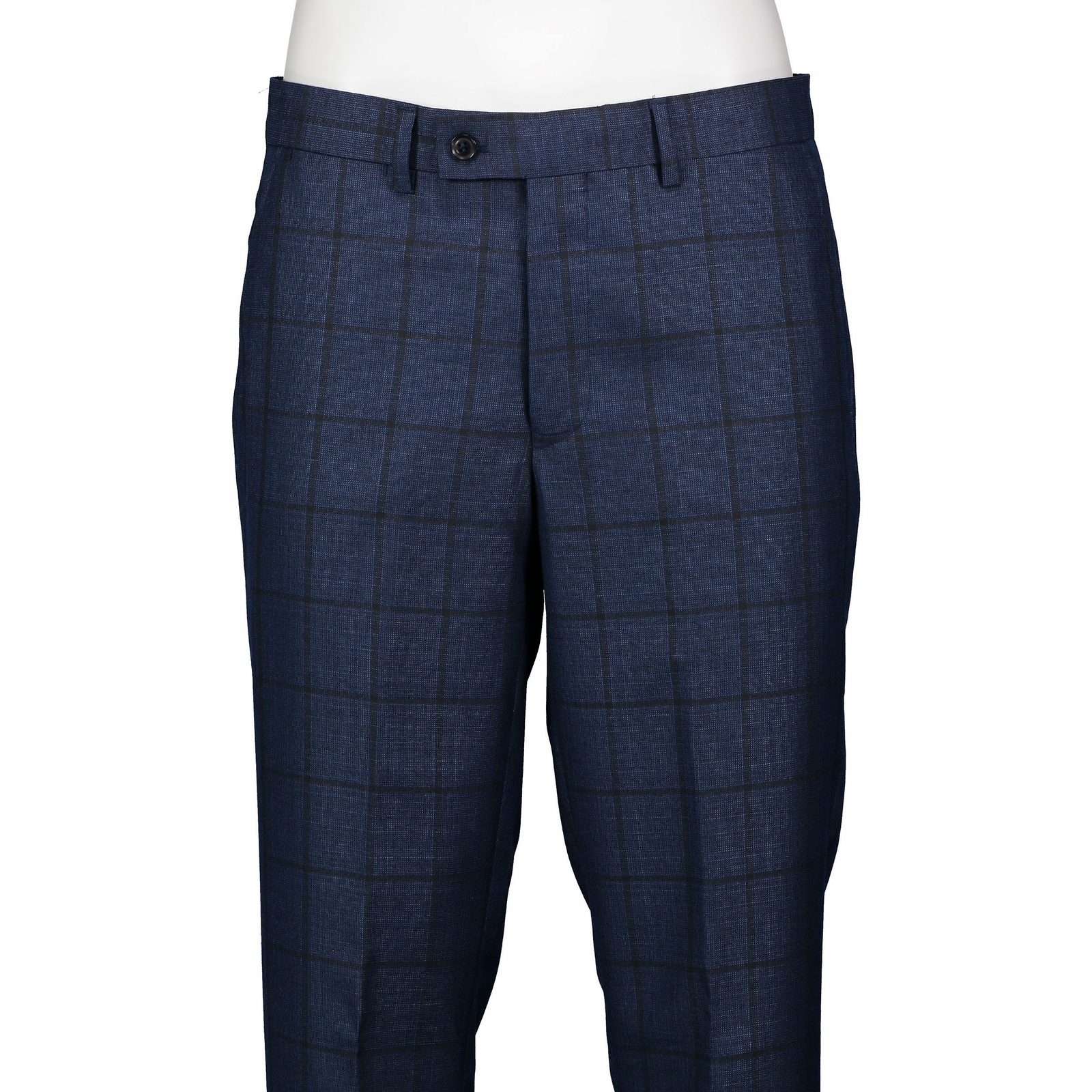 Alberto Cardinali Men’s Medium Blue Windowpane Plaid 2 Button Slim Fit Suit NEW