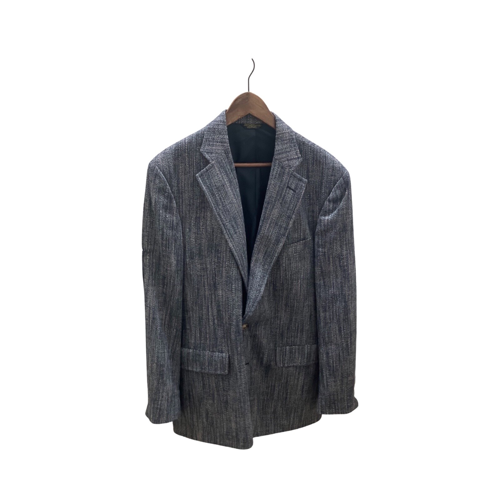 Vintage Hunter Haig for Jordan Marsh Men’s Knit Wool Blazer Blue Black 42US