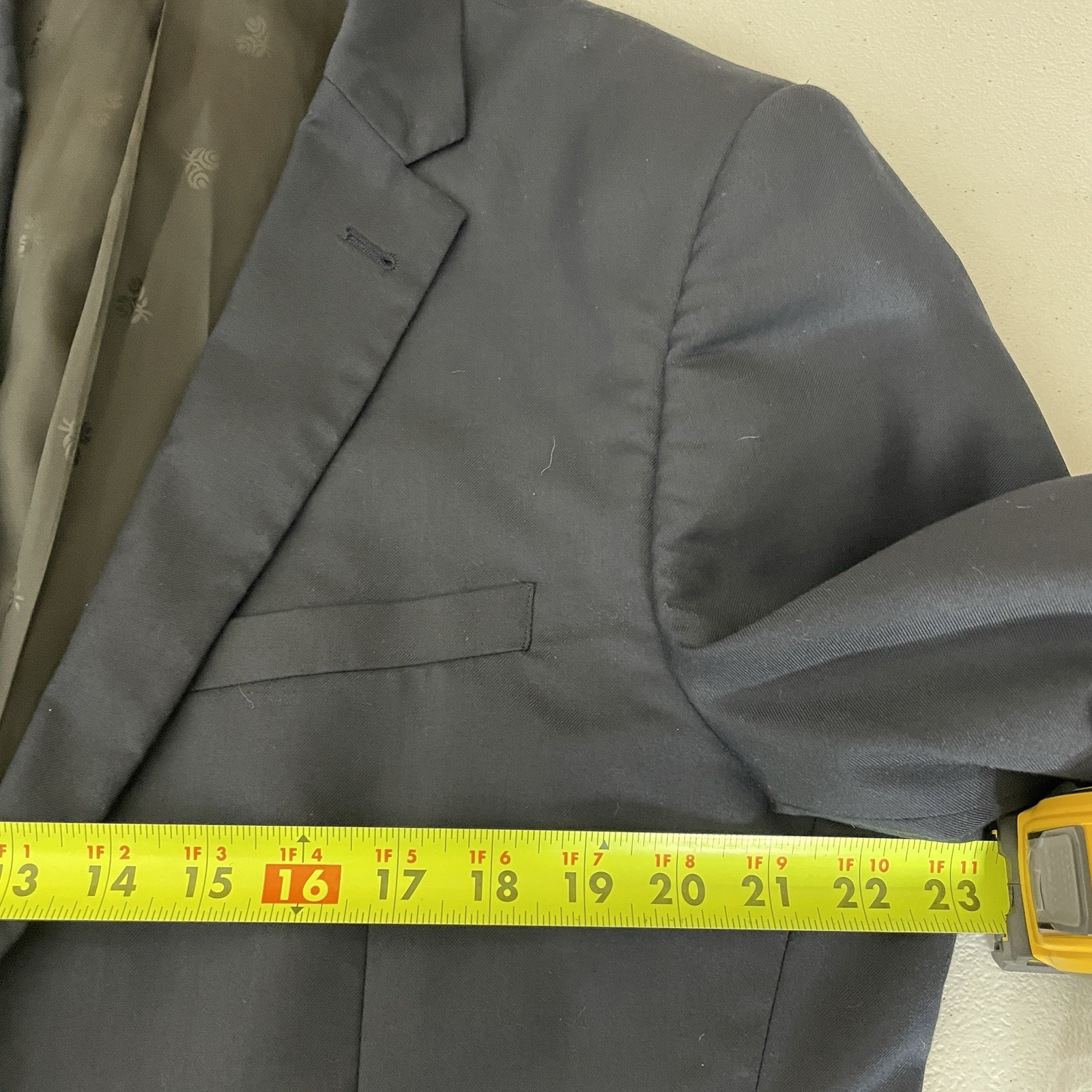 Loriano 2 Piece Suit Mens 40R 34×31 Blue Solid Poly Rayon Wool Double Vented