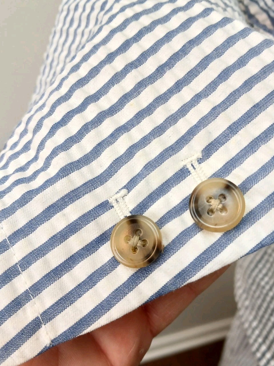 J. Peterman Seersucker Suit Jacket And Pants 100% Cotton