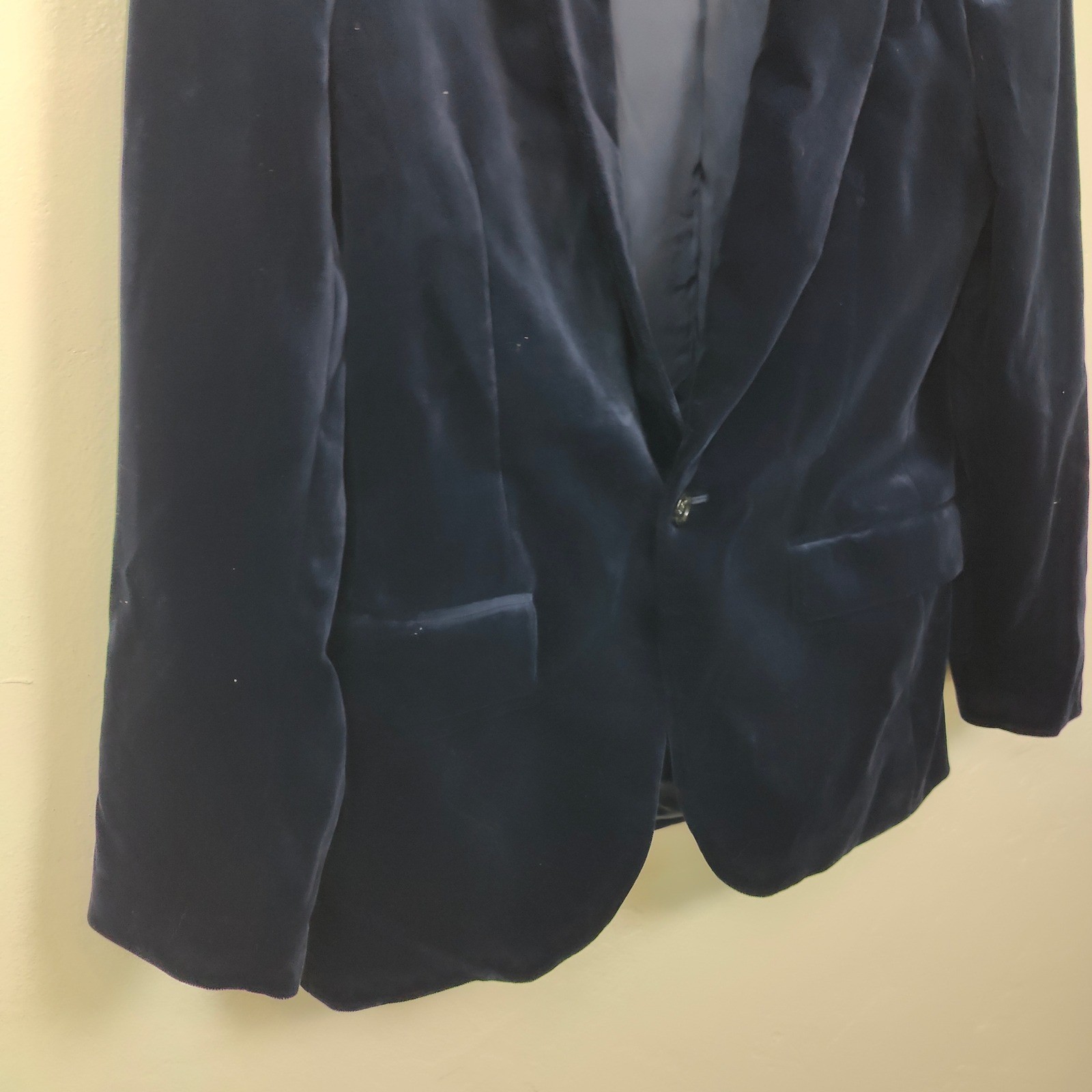 J.Crew Ludlow Velvet Blazer Mens 36S Navy Blue Preppy Slim Holiday Dapper