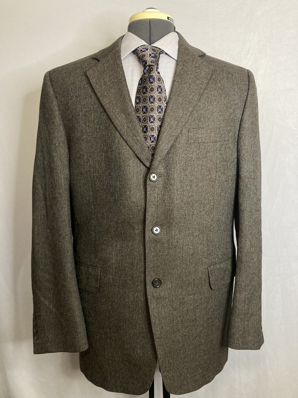 Jack Victor Mens 41R Blazer Brown Wool 3 Button Large 45″ Sport Coat Suit Jacket
