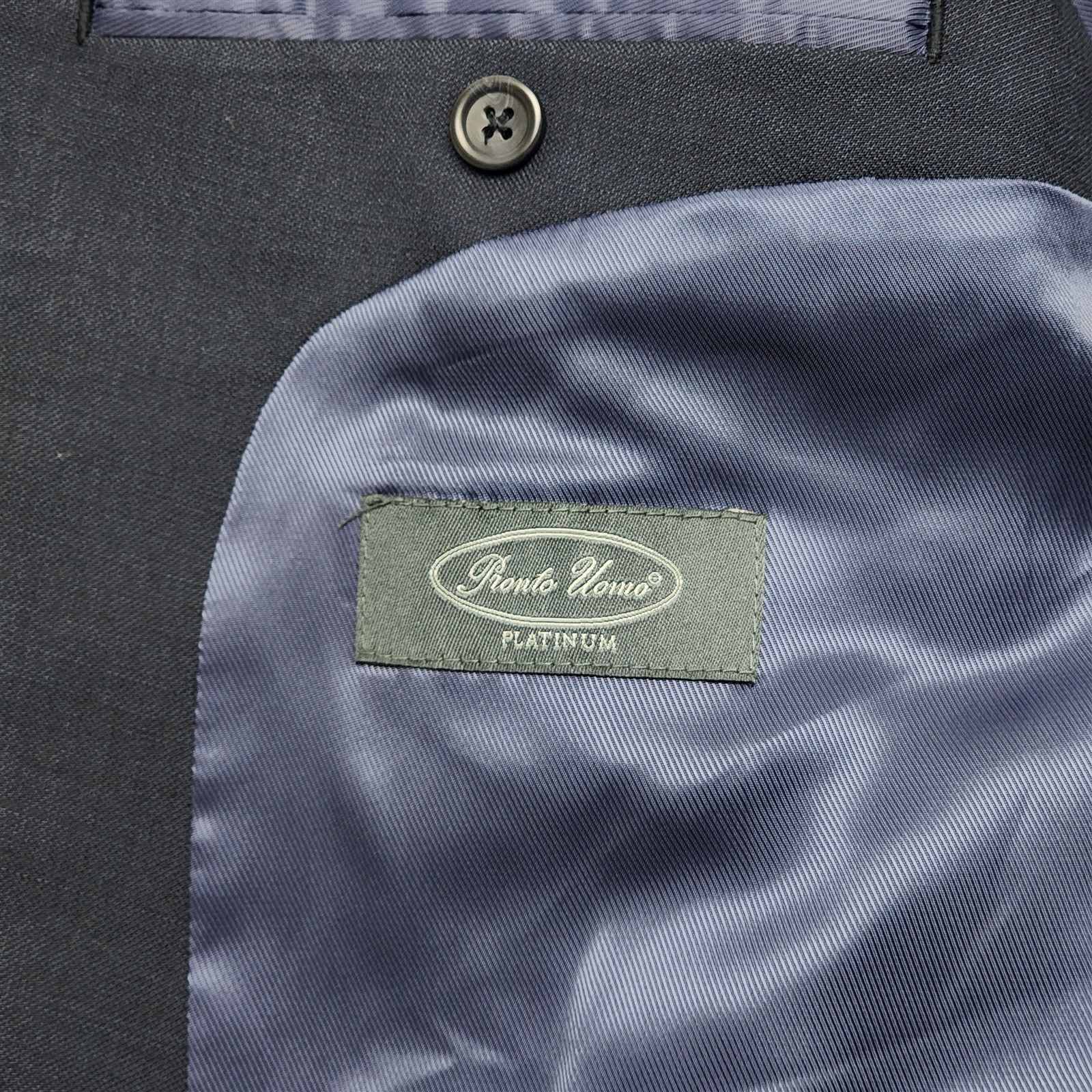 Pronto Uomo Platinum 60L Dark Blue Gray 100% Wool Blazer Suit Jacket Sport Coat