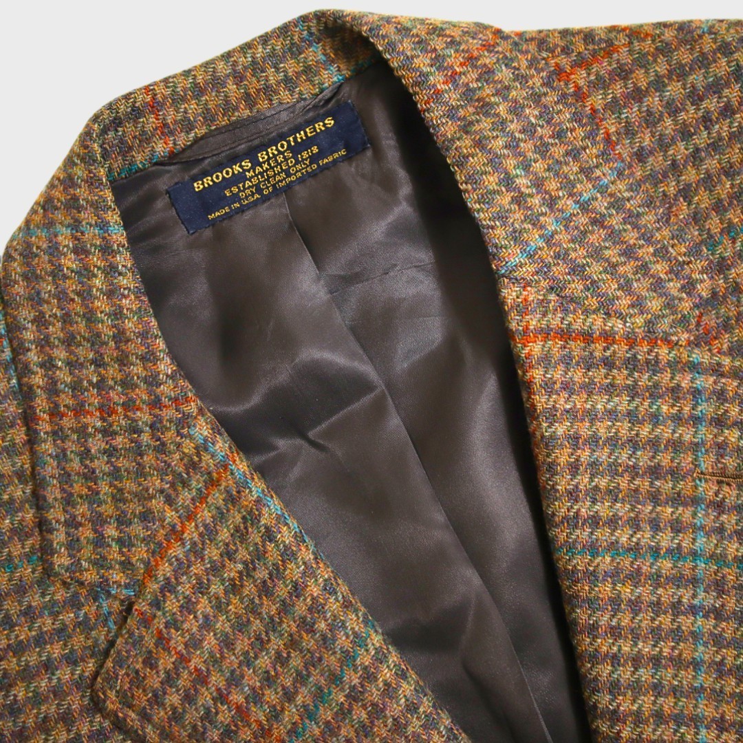 Brooks Brothers Makers Sport Coat 41L Houndstooth Tweed Wool Ivy League 3 Roll 2