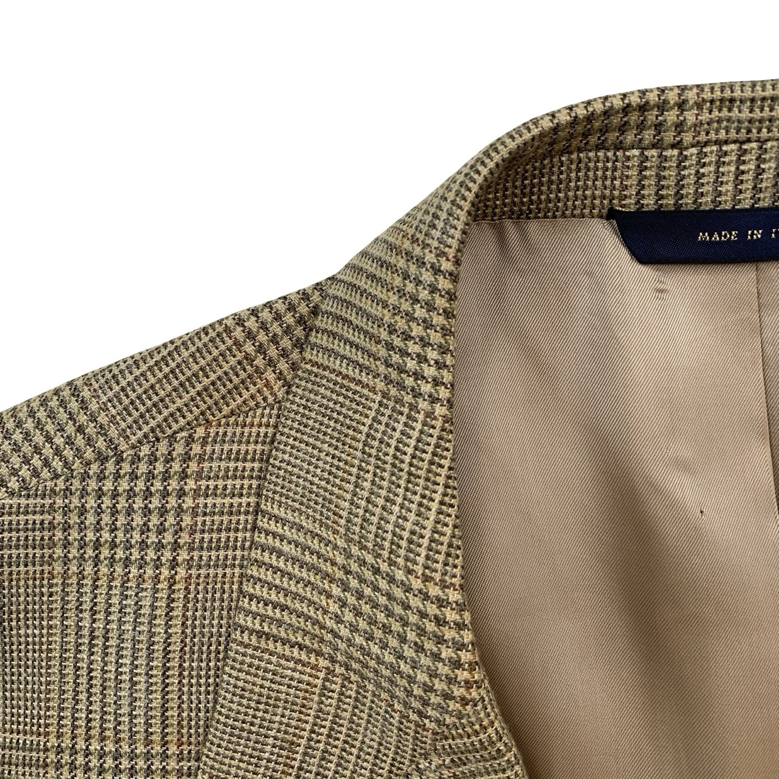 Mens 48 L Brooks Brothers ITALY Harvest Brown Glen Plaid Soft Knit Tweed Blazer