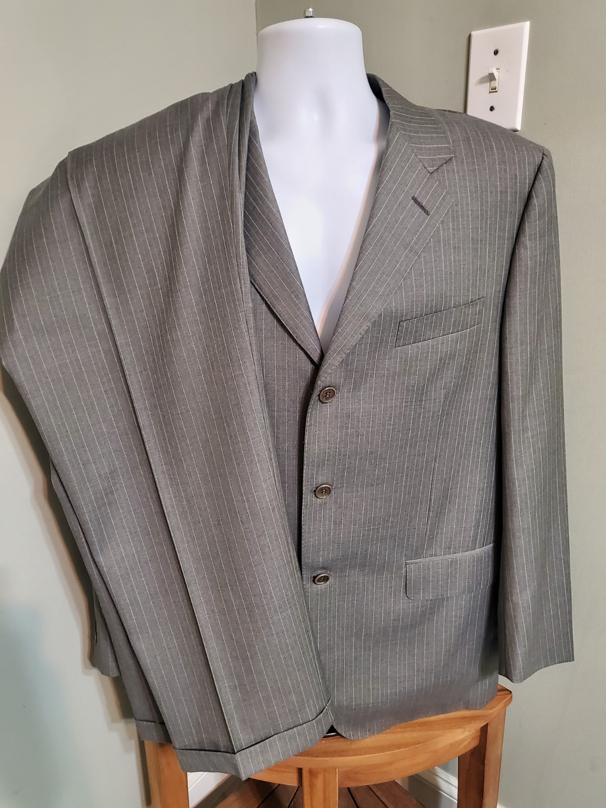 Canali Gray Super 130’s Suit 42 R 37 X 32 ITALIAN SIZE 52