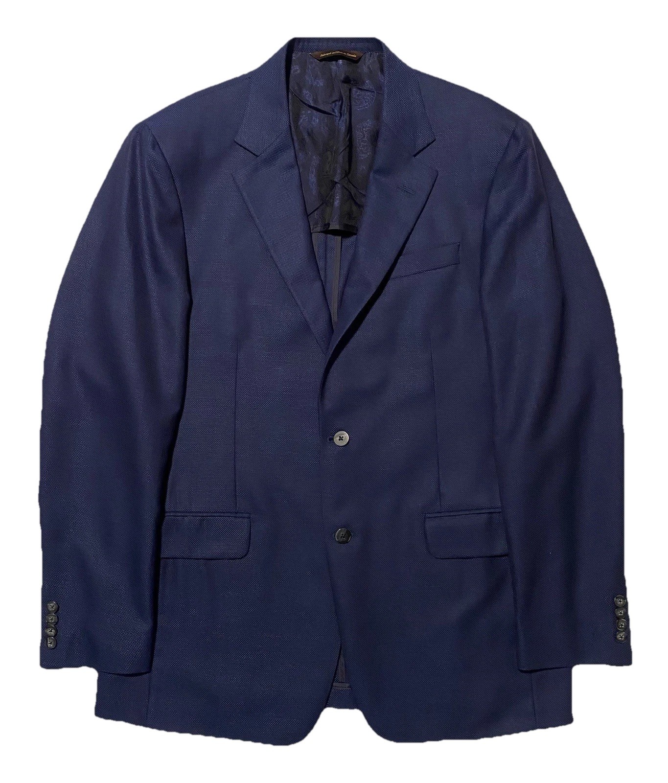 Robert Talbott Carmel Geometric Navy & Blue Unlined Men Blazer Jacket 42T Canada