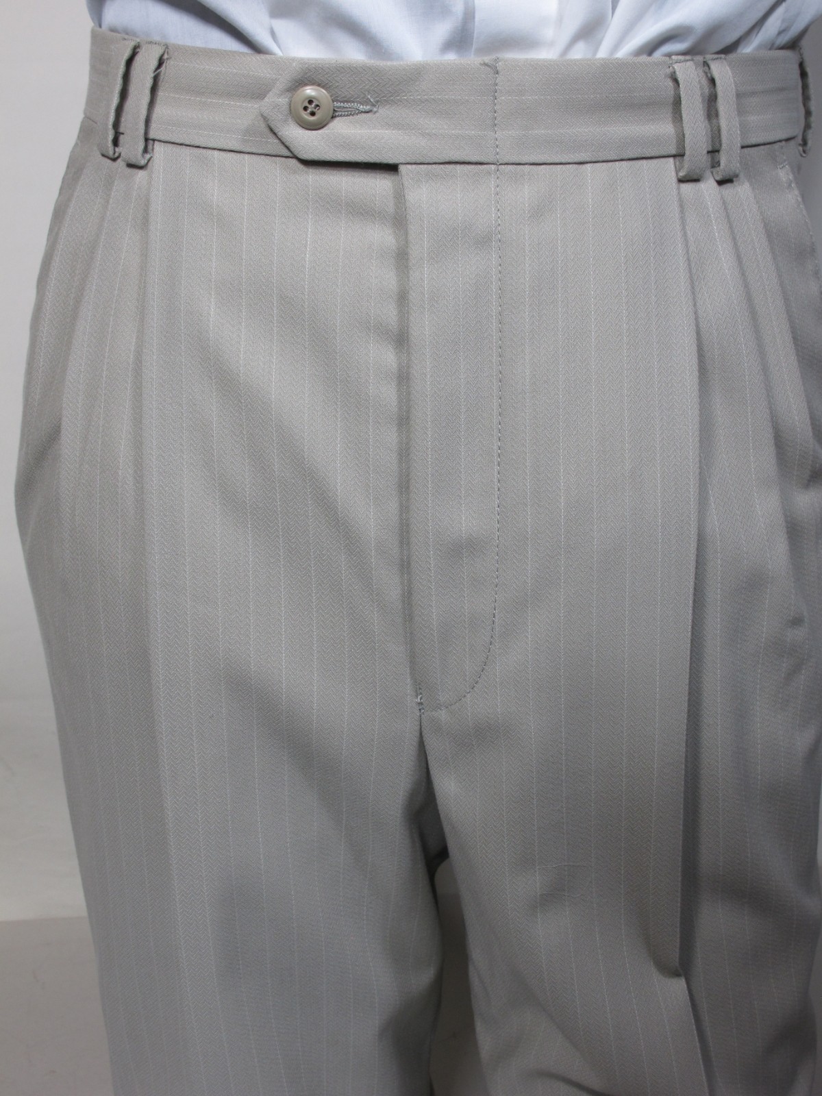 Vtg Bachrach Double Breasted Beige Wool Suit Canada 42R YSL Rive Gauche Tie