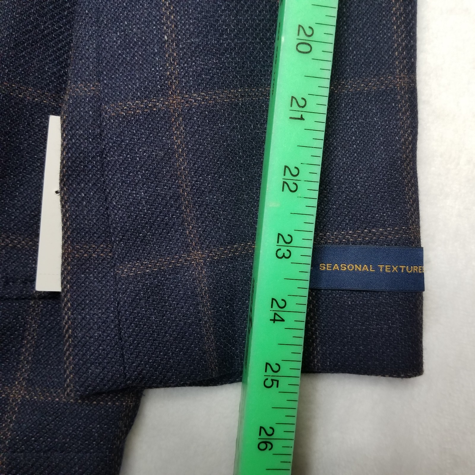 NEW $198 Stafford Men Unstructured Unlined Lite Blazer 48R Blue W.pane SportCoat